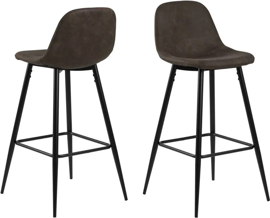 Dizajnová barová stolička Nayeli, svetlo hnedá a čierna