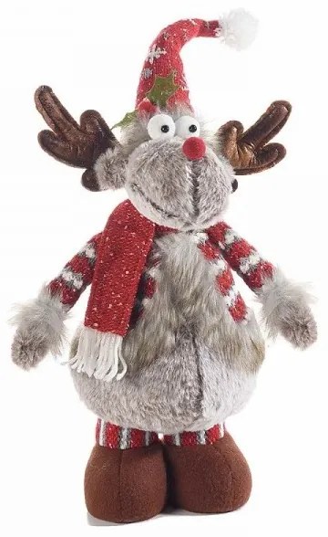 Vianočný sob v zimnom oblečení 50 cm