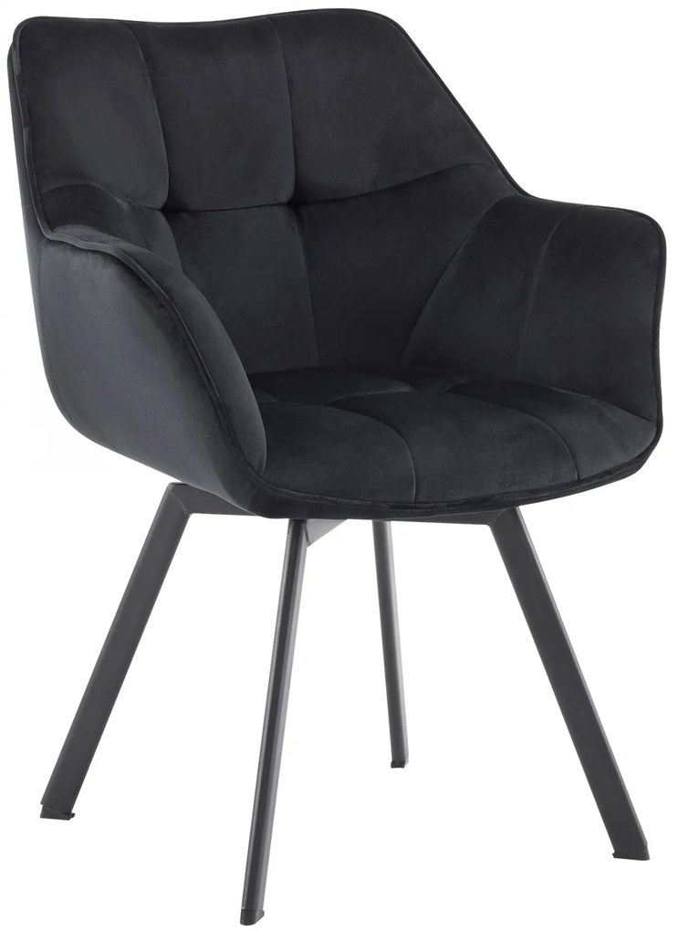 Jedálenská stolička Jordi zamat - čierna