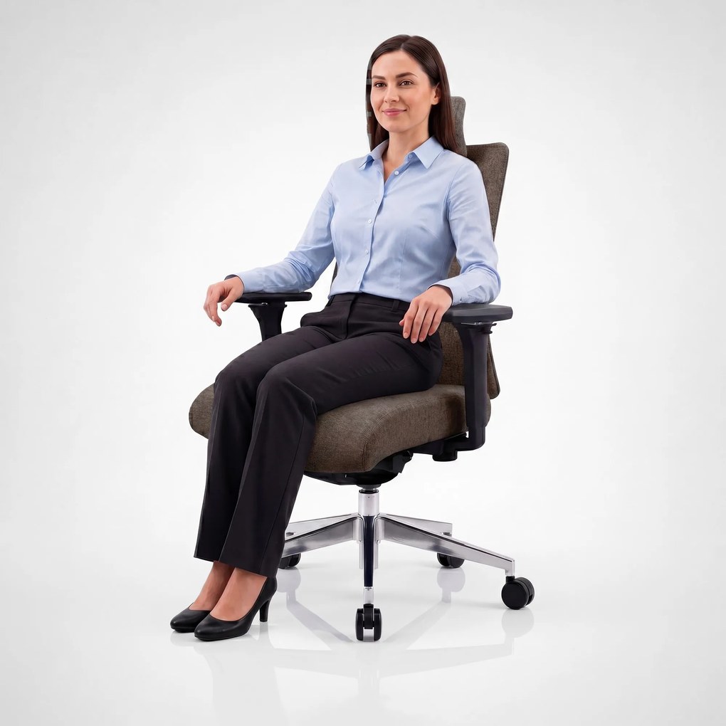Ergonomická otočná kancelárska stolička, hnedá: VECTOR