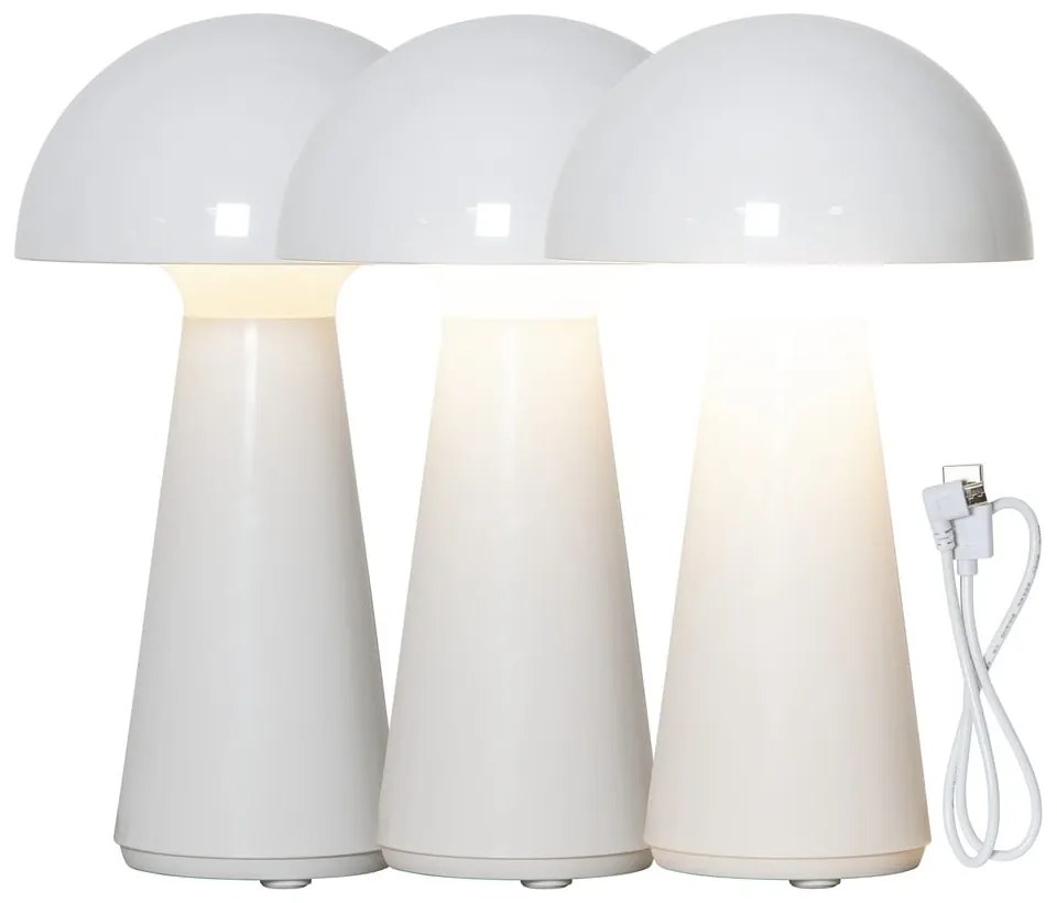 Biela LED stolová lampa so stmievačom (výška 28 cm) Mushroom – Star Trading