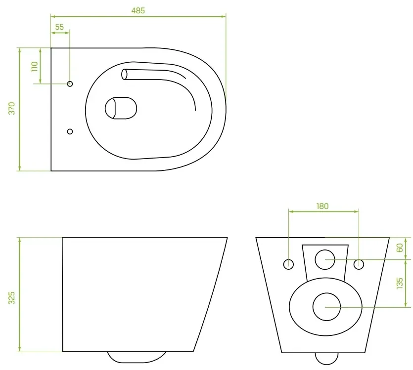 Laveo Jari Cycleon, závesné WC s vírivým systémom CycleOn 485x370x325 mm + toaletné sedadlo, biela, LAV-VMJ_609S