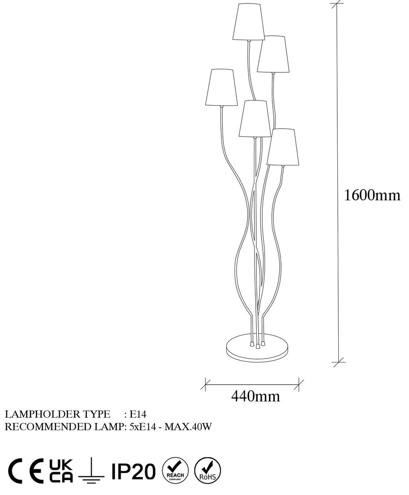 Stojacia lampa Bonibon II viacfarebná