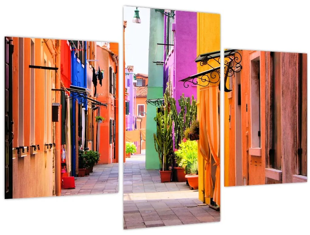 Obraz - Farebné domy v Burane, Benátky (90x60 cm)