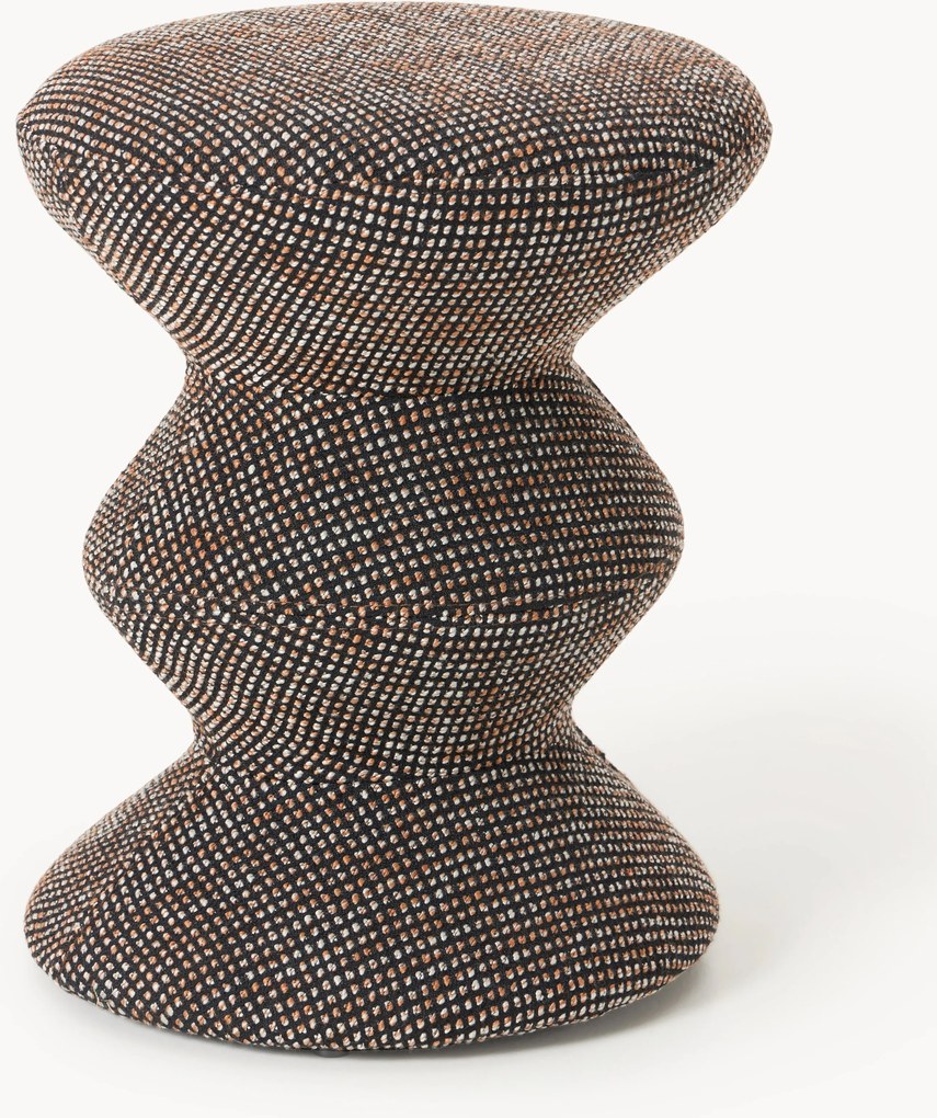 Okrúhla čalúnená taburetka Zig Zag