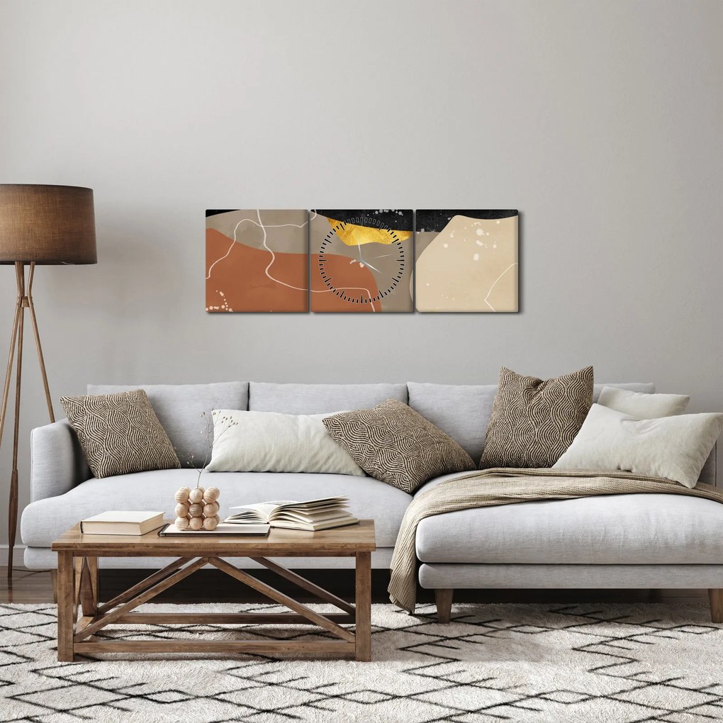 Obraz - Abstrakcia (s hodinami) (90x30 cm)