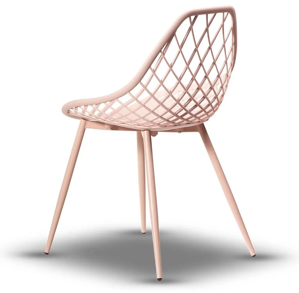 Stolička LUGO ružová - moderná, priesvitná, do kuchyne / záhrady / kaviarne