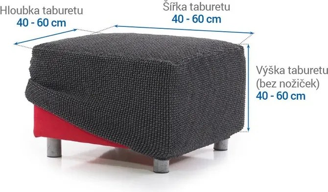 Super strečové poťahy NIAGARA antracitová taburetka (40 - 60 cm)