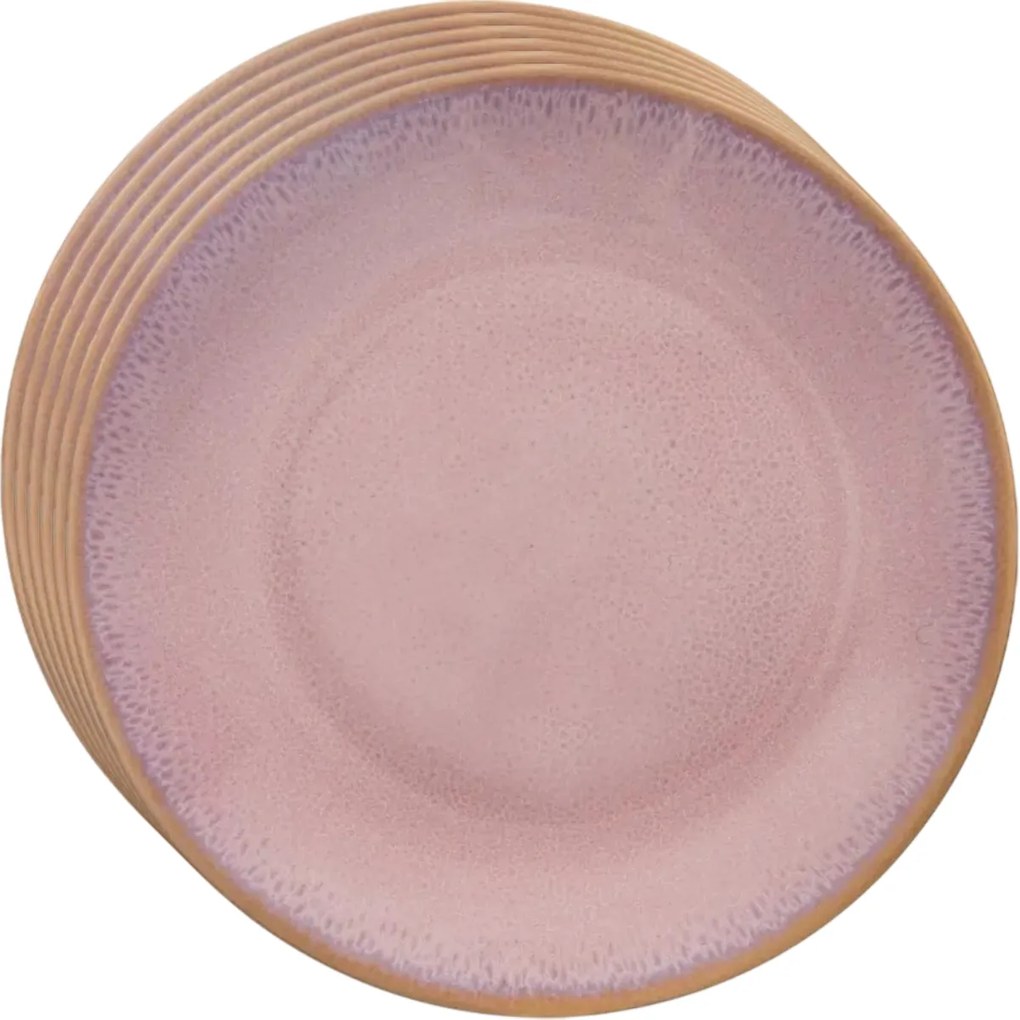 Orion Sada keramických dezertných tanierov Glaze růžová 20,5 cm, 6 ks