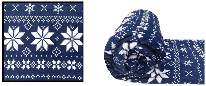 Dekorstudio Vianočná deka Nordico tmavo modrá