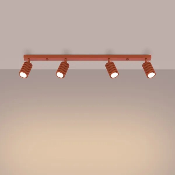 Sollux SL.1641 - Bodové svietidlo KARBON 4xGU10/10W/230V červená