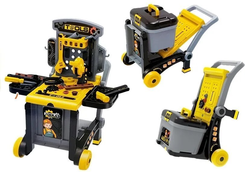 LEAN Toys Stolný vozík DIY Workshop 3v1