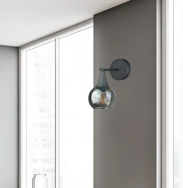 Nástenné svietidlo STAR 1xE27/60W/230V čierna/dymová čierna