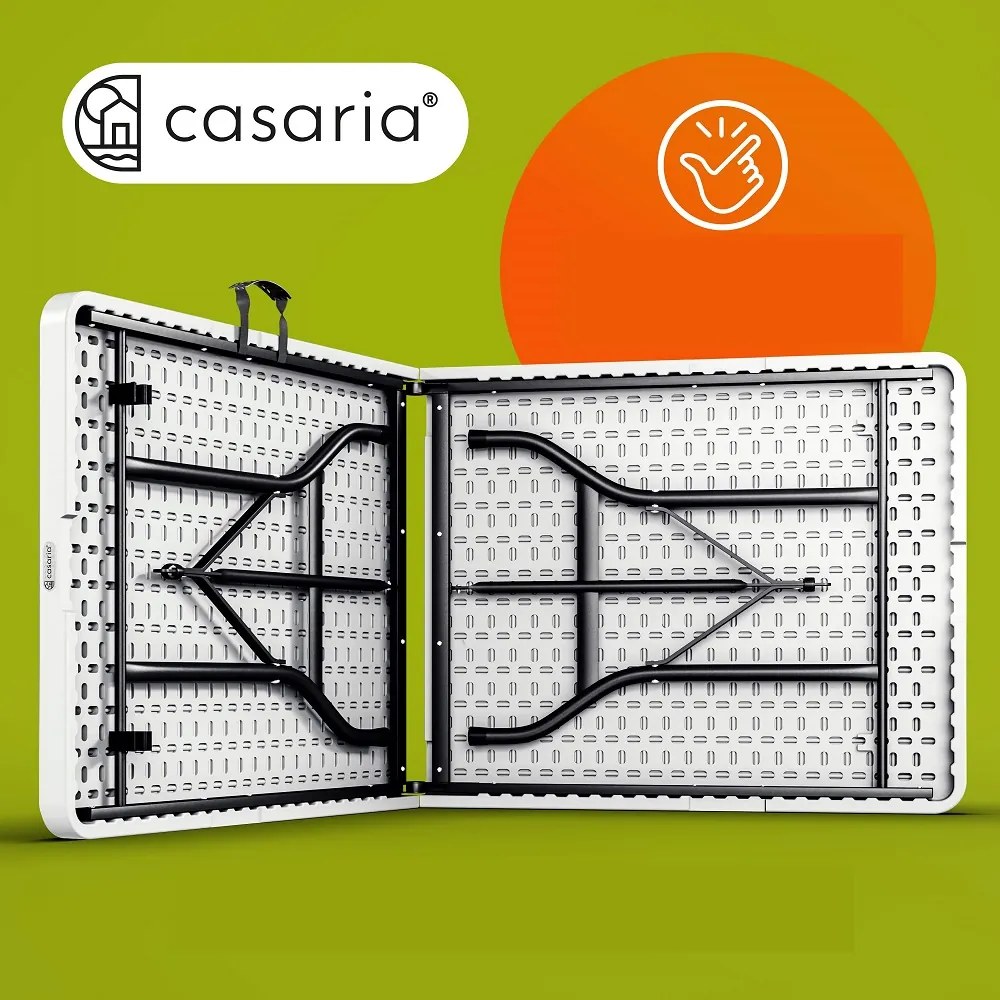 Bufetový stôl  KAMIL sklápateľný, 76x183x74cm, biela Casaria