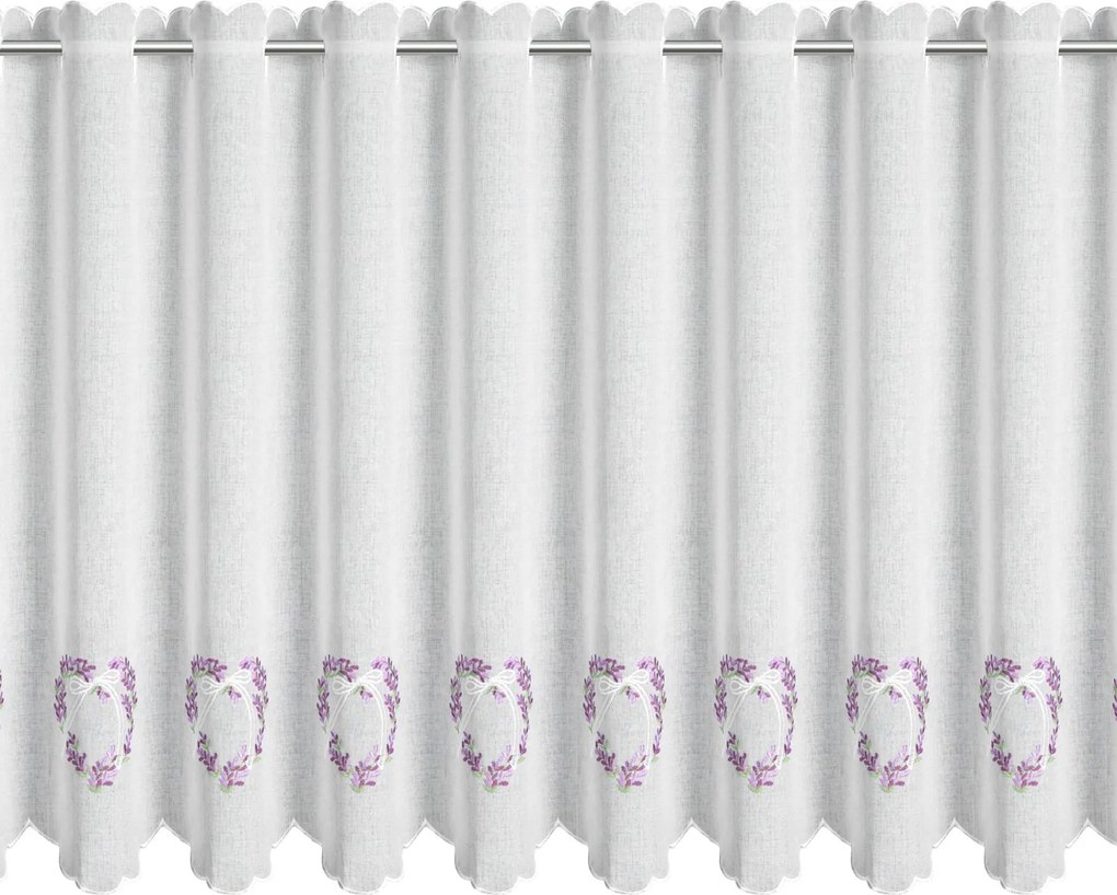 KRÁTKA ZÁCLONA NA PÚTKACH LAVENDER 145X70 CM KVETY