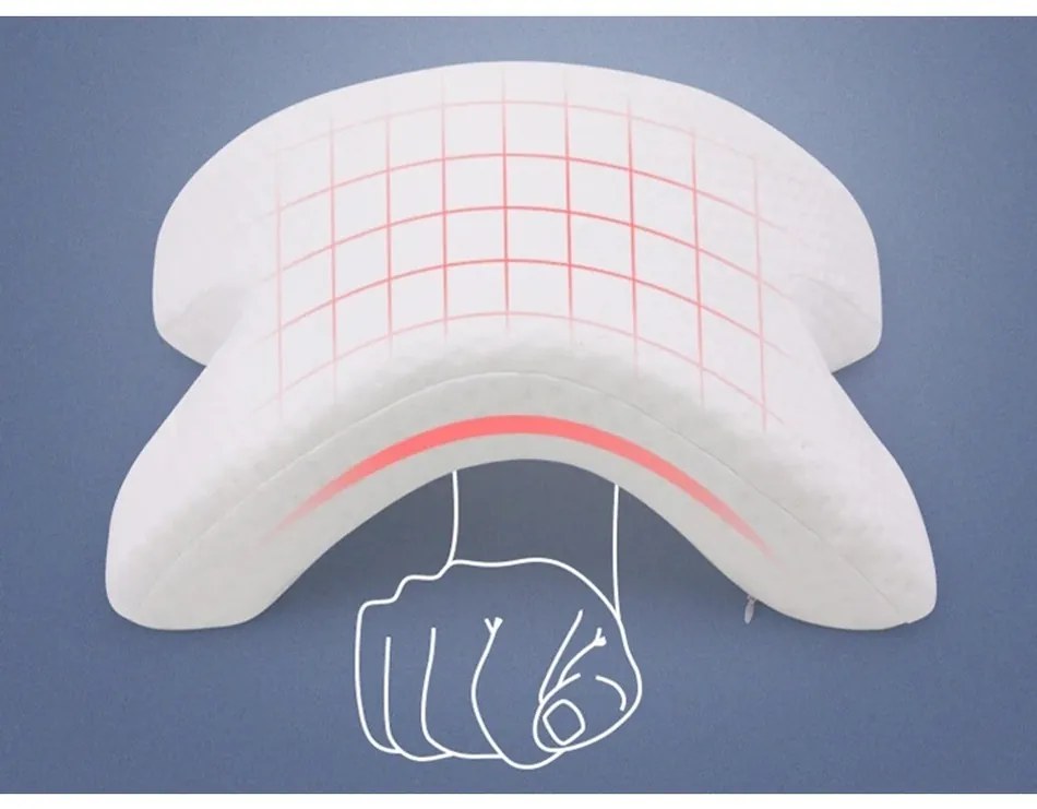 Ergonomický vankúš tvarovaný do oblúka