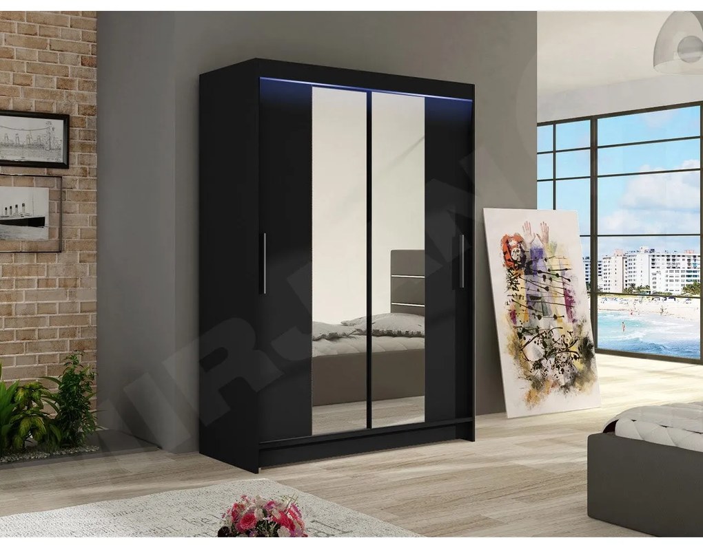 Skriňa Ada II, Farby: trufel, Osvetlenie: osvetlenie LED RGB - farebné