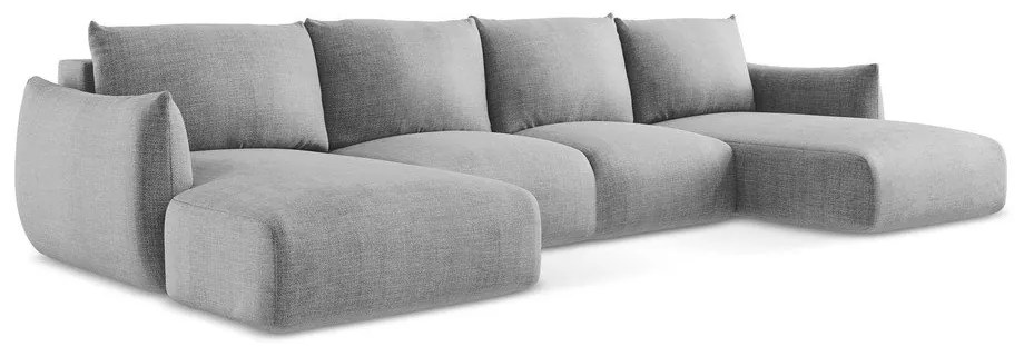 Svetlosivá rozkladacia rohová pohovka (do tvaru "U") Leila – Makamii