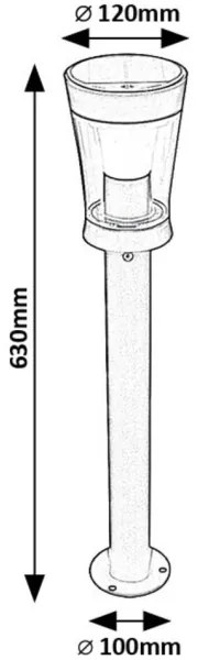 Rabalux 77038 - LED solárna lampa ANGERS LED/3W/3,7V IP65 antracit