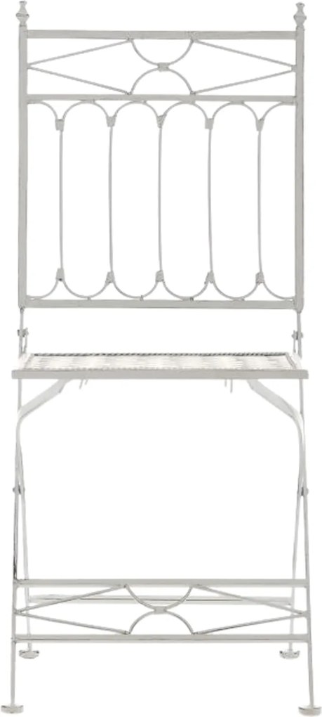 Kovová skladacia stolička Asina (SET 2 ks) - Biela antik