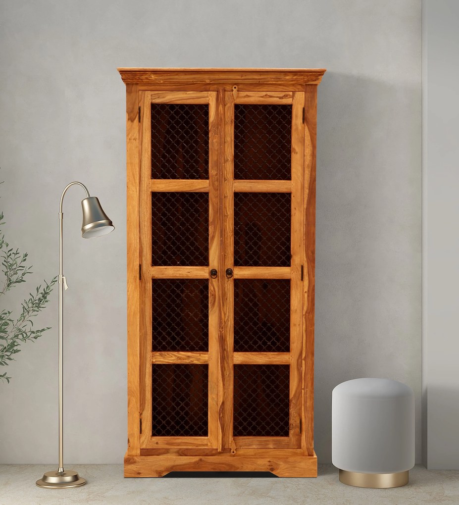 furniture-nabytek.cz - Rustikálna vitrína z masívu palisander 100x45x200