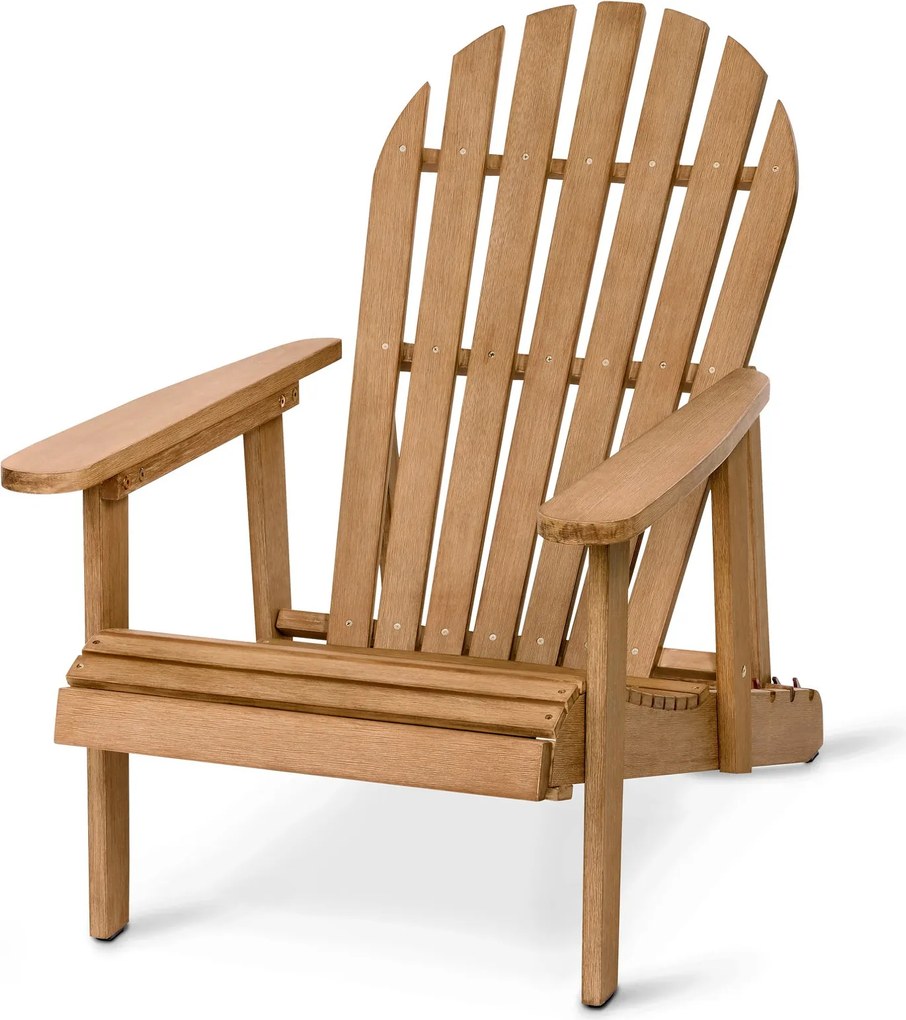 Adirondack relaxačné kreslo s vyťahovacou opierkou nôh, prírodné