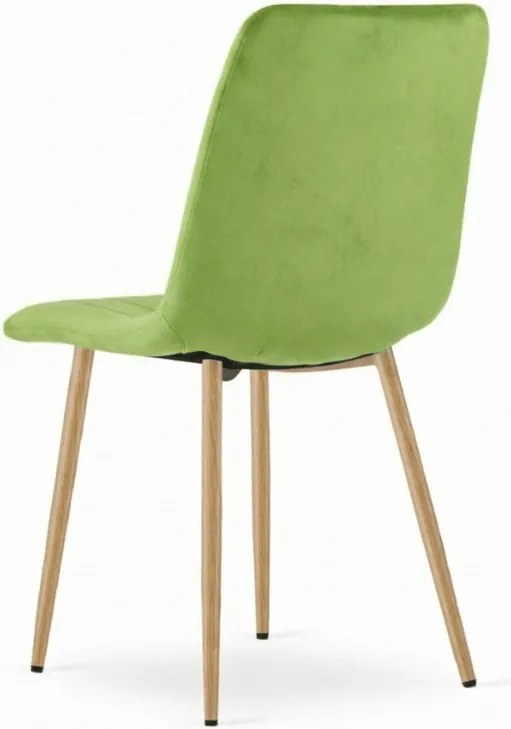 Svetlozelená zamatová stolička LAVA