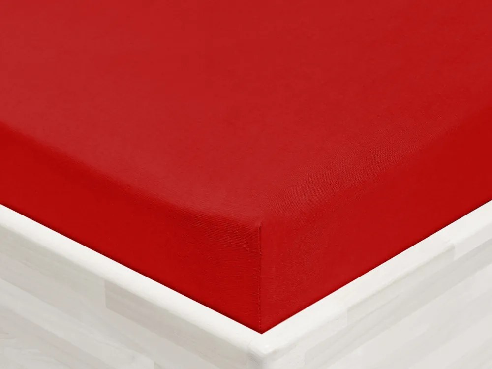 Detské jersey napínacie prestieradlo do postieľky JR-007 Sýto červené 70 x 140 x 10 cm - do postieľky