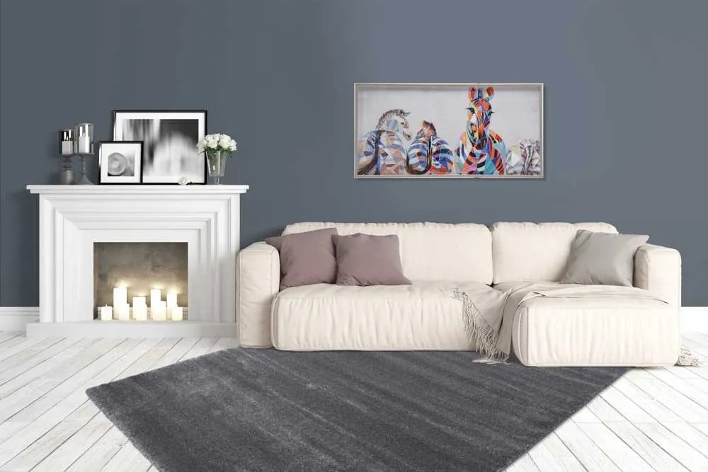 Lalee Kusový koberec Softtouch 700 Grey Rozmer koberca: 160 x 230 cm