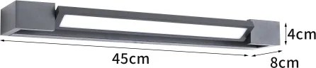 Brilagi - LED vonkajšie nástenné svietidlo AQUA LINE LED/12W/230V 45 cm IP44 antracit CRI 90