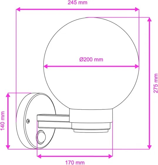 Brilagi - Vonkajšie nástenné svietidlo so senzorom HARBOR 1xE27/40W/230V IP33 čierne/číre