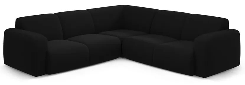 Čierna rohová pohovka z textílie bouclé (variabilná/do L) Molino – Micadoni Home