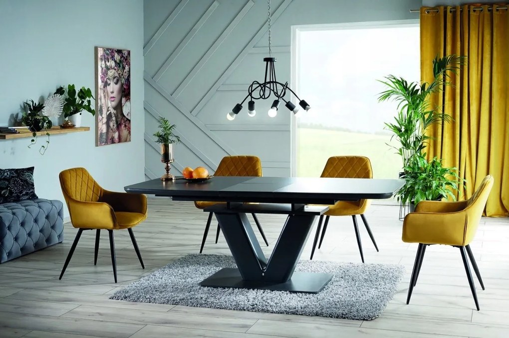 Jídelní křeslo Linea Velvet černé