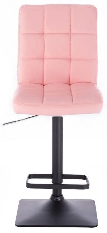 LuxuryForm DESIGN Barová stolička TOLEDO na čiernej hranatej podstave - ružová