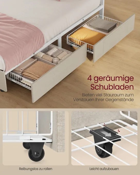 Manželská postel s LED osvetlením 140 cm RMB827LH01