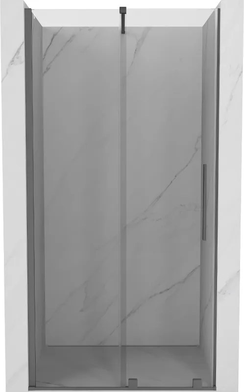 Mexen Velar, posuvné sprchové dvere do otvoru 120 cm, 8mm číre sklo, brúsený grafit, 871-120-000-01-95