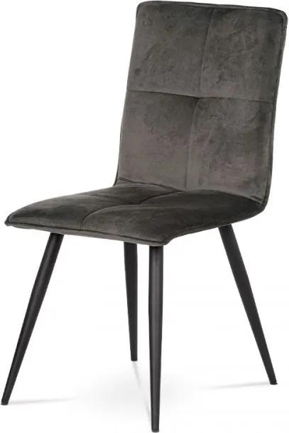 Jedálenská stolička DCL-601 GREY4 sivá látka zamat / čierna