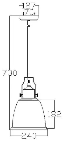 Feiss FE-HOBSON-P-M-AB - Luster na tyči HOBSON 1xE27/60W/230V bronzová
