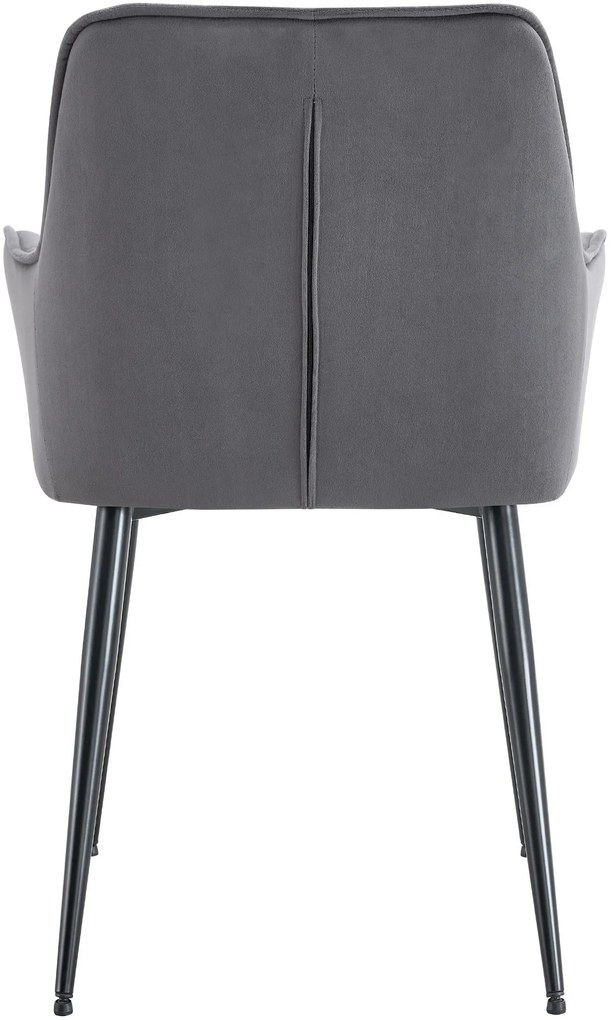 Jedálenská stolička Ferndale - zamat - tmavošedá
