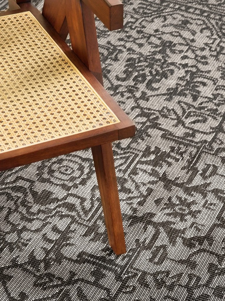 NORTHRUGS, Kusový koberec Duet Kona 106248 Black/White - na von aj na doma, 200x290, čiernobiela, chodba / predsieň