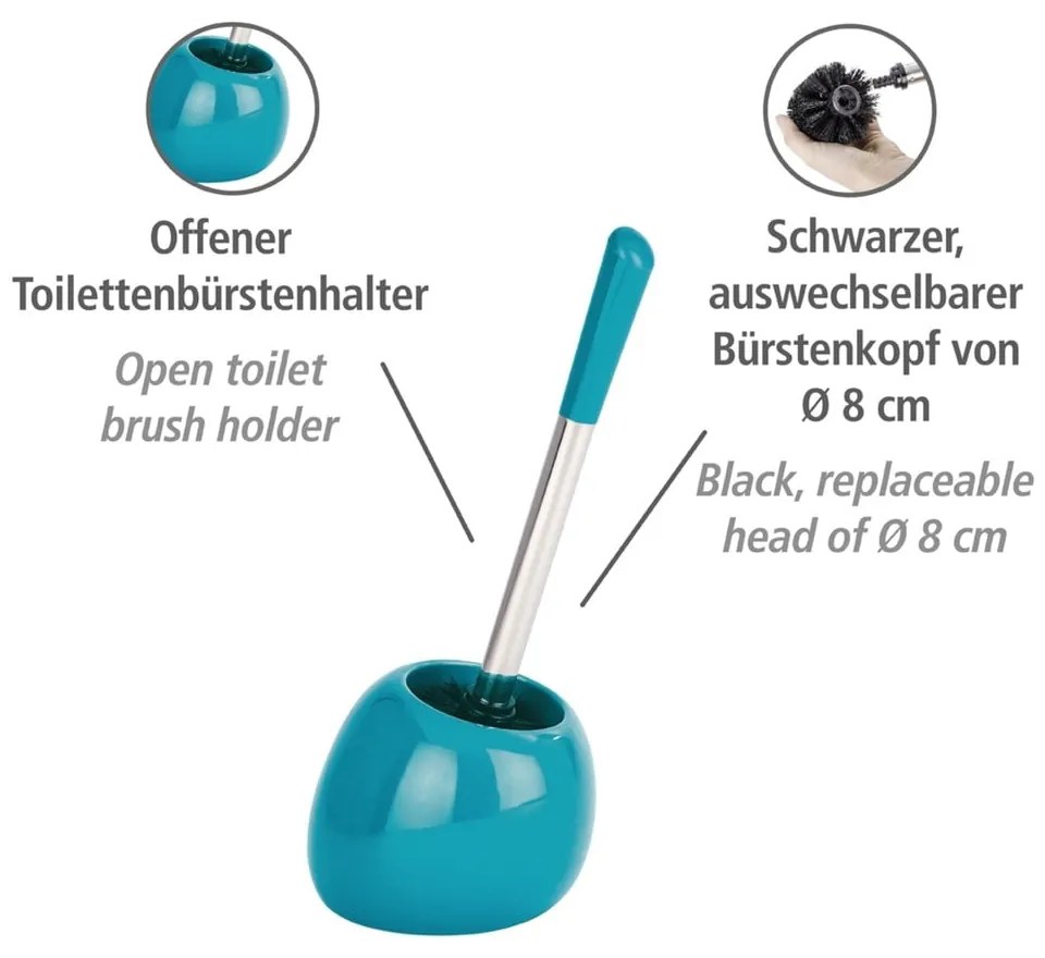 Petrolejovomodrá toaletná kefa Wenko Polaris Petrol