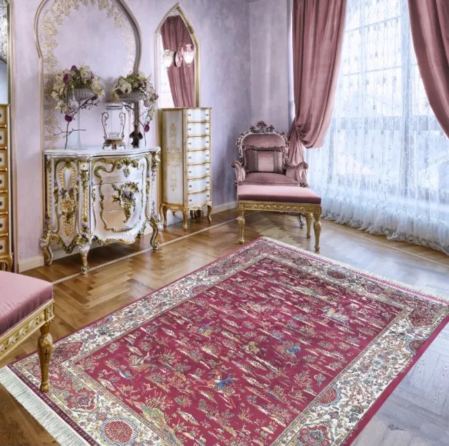 Koberec Exkluzívny Qum Silk 10 červený