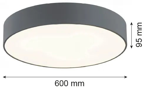 Argon 2083 - Stropné svietidlo DARLING 5xE27/15W/230V pr. 60 cm šedá