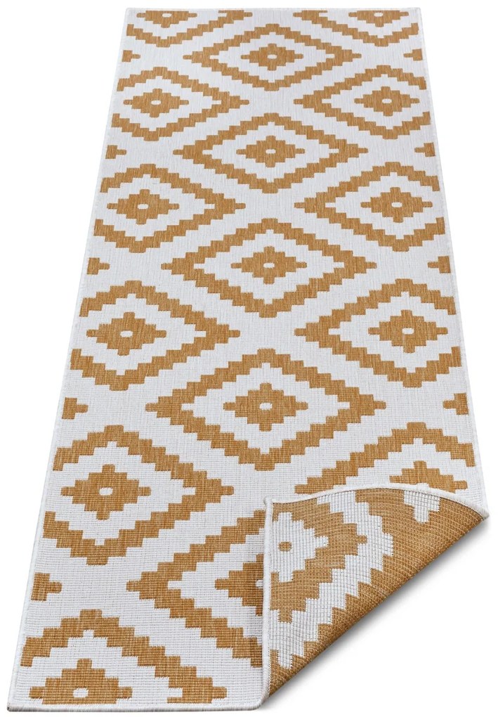 NORTHRUGS - Hanse Home koberce Kusový koberec Twin-Wendeteppiche 105794 Ochre – na von aj na doma - 80x350 cm