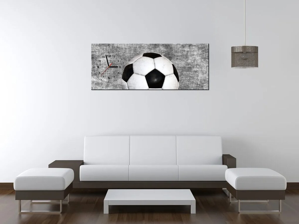 Gario Obraz s hodinami Futbalová lopta Rozmery: 100 x 40 cm