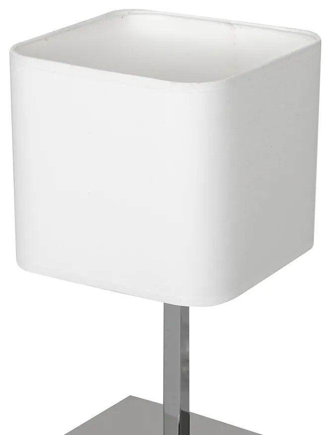 Stolná lampa Napoli, 1x biele textilné tienidlo, ch