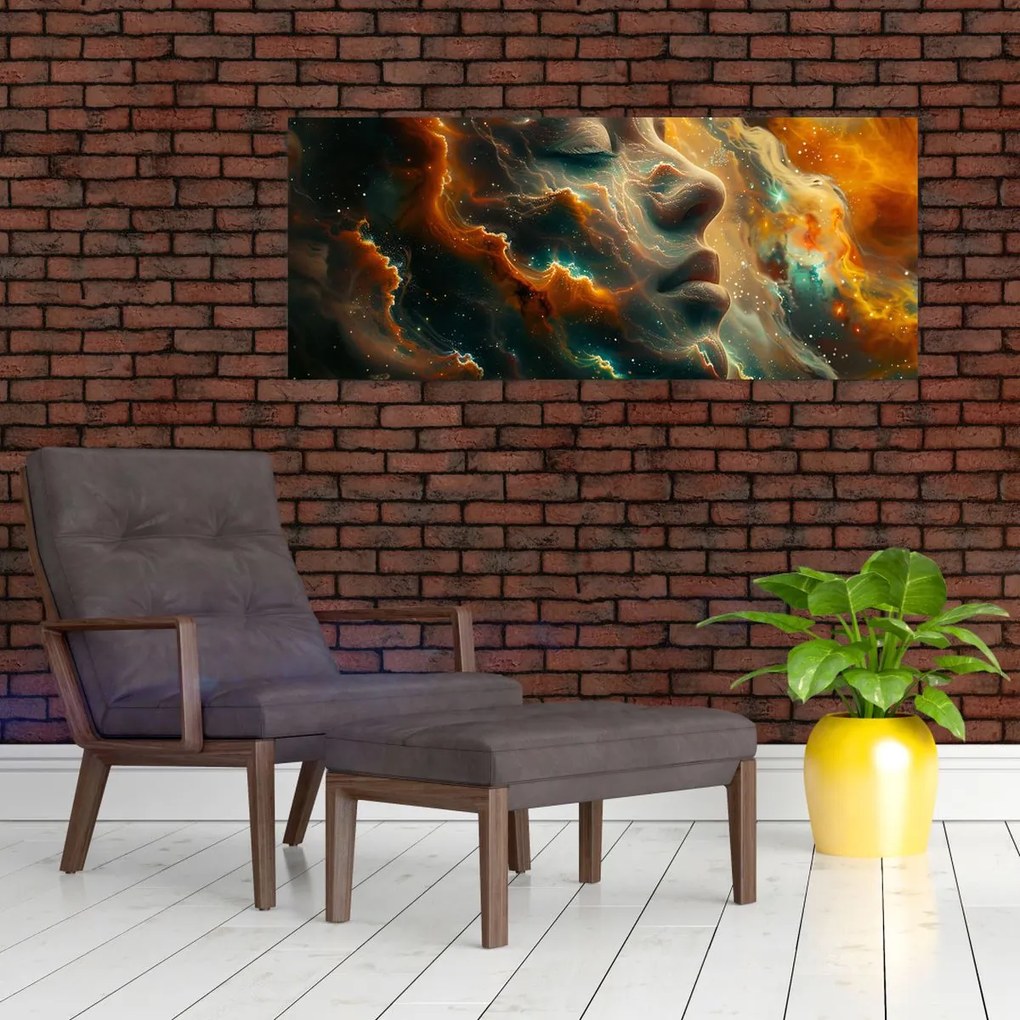 Obraz - Tvár vo vesmíre (120x50 cm)