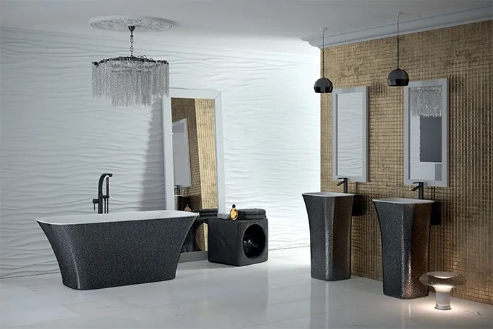 Besco Voľne stojaca vaňa z liateho mramoru Assos Glam 160x70 BESCO-Typ výpuste: Click-Clack štandard, chróm, BESCO-Rozmery: 160x70, BESCO-Farba: Biel…