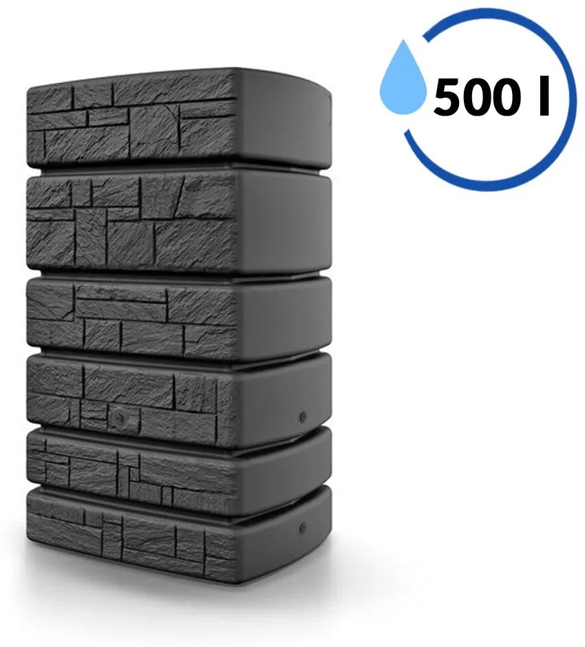 Sud na dažďovú vodu TOWER STONE antracit 500l