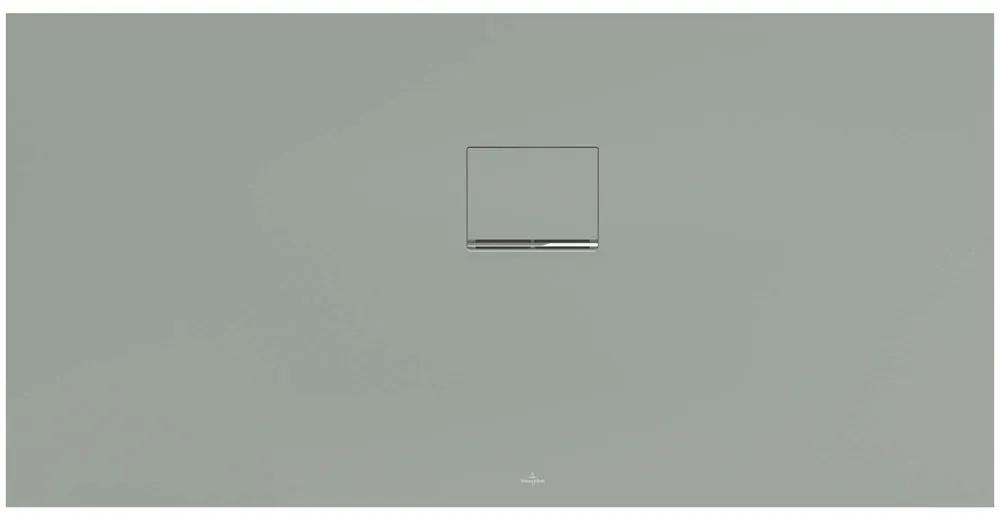VILLEROY &amp; BOCH Squaro Infinity obdĺžniková sprchová vanička z materiálu Quaryl, do rohu - pravou stranou ku stene, protišmyk (C), 1500 x 750 x 40 mm, Morning Green, UDQ1575SQI2RV-R8